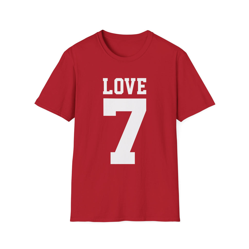 Love 7 Graphic T-Shirt — Bold Athletic-Inspired Tee - Fake 49er