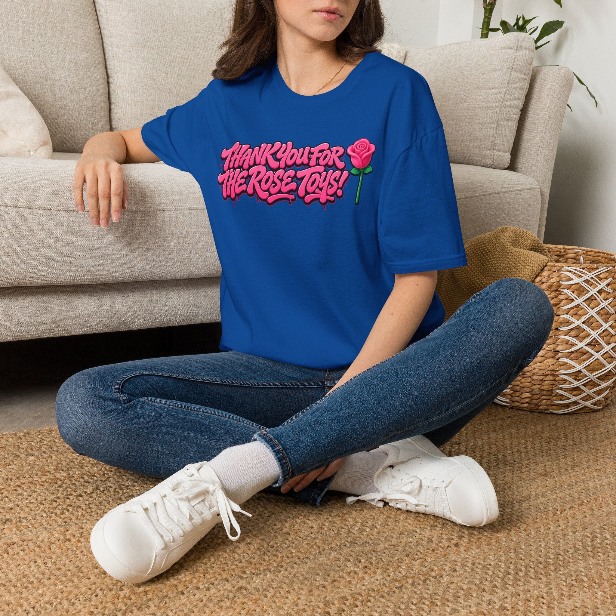 T-Shirt — "Thank You for the Rose Toys!" Pink Graffiti Floral Tee