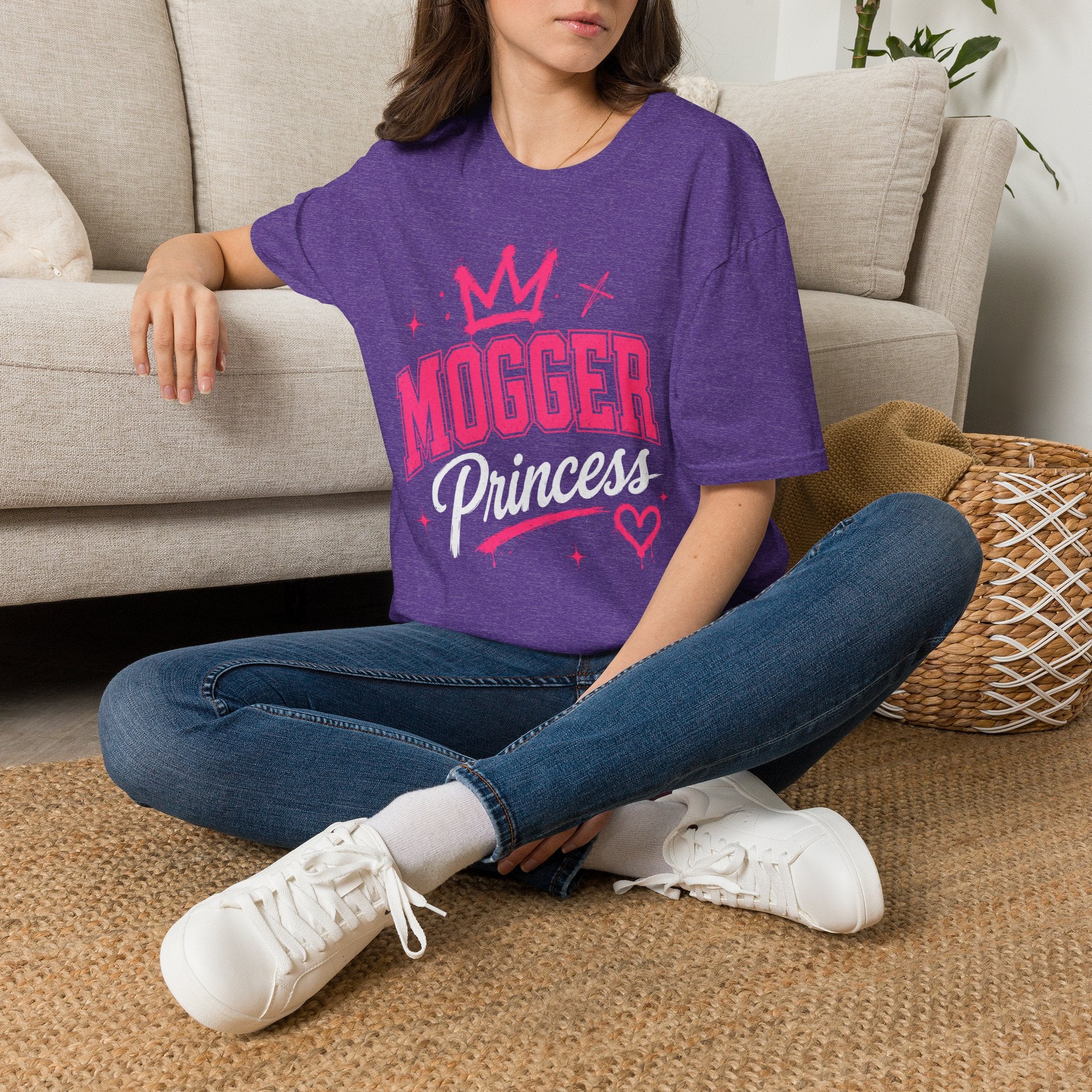 Mogger Princess T‑Shirt — Pink Crown Graphic Tee
