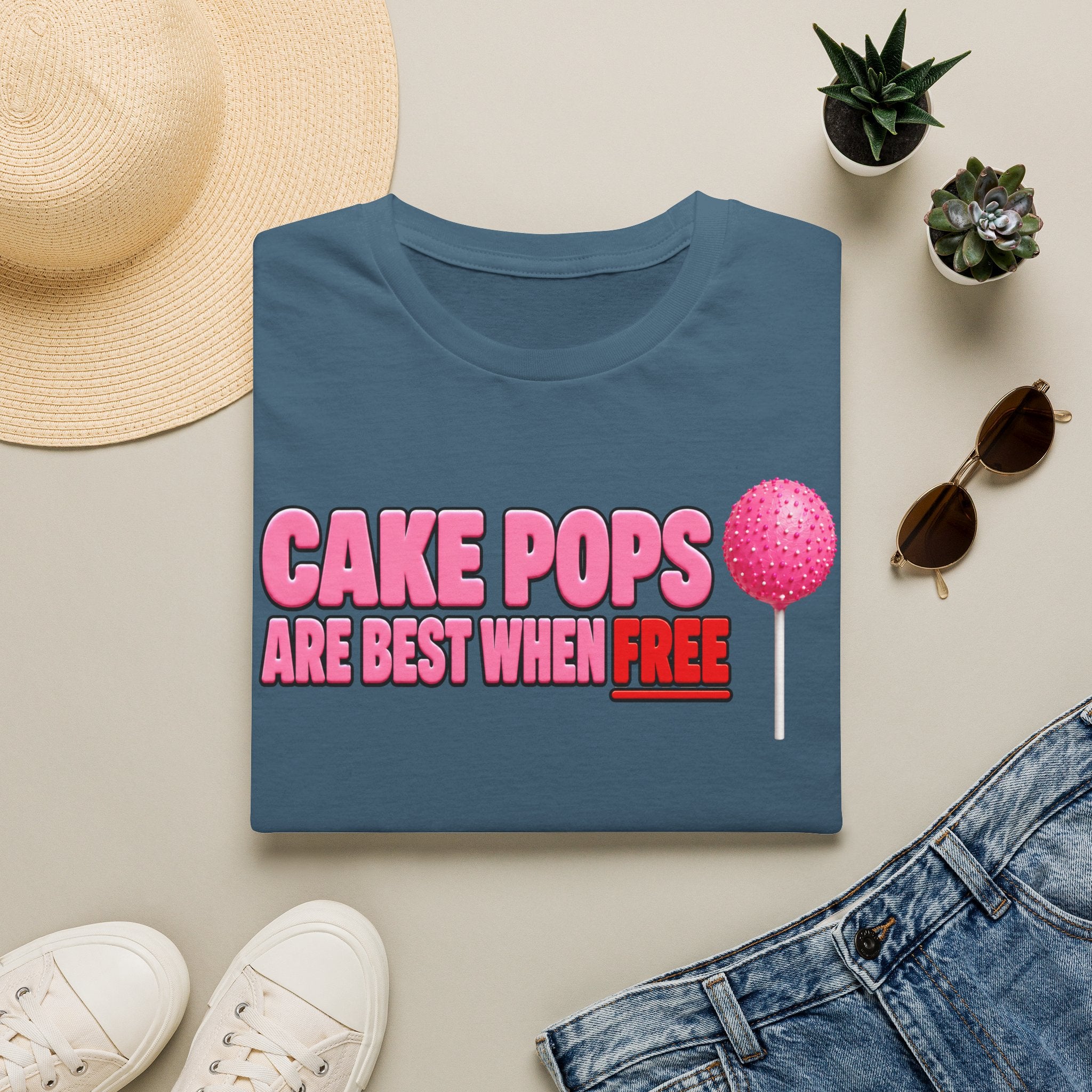 No Free Cakepops T‑Shirt — Funny Dessert Lover Graphic Tee