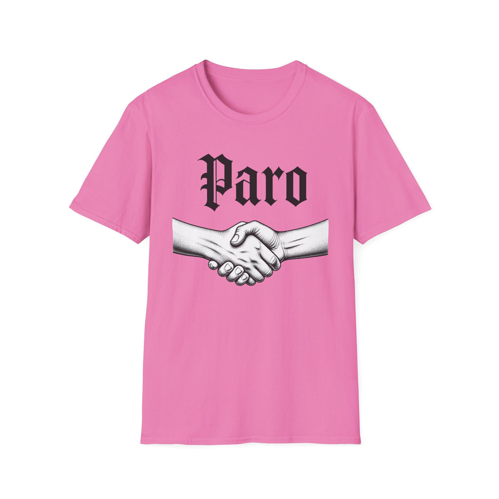 Paro Handshake T-Shirt — Vintage Gothic Script Graphic Tee