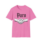 Paro Handshake T-Shirt — Vintage Gothic Script Graphic Tee