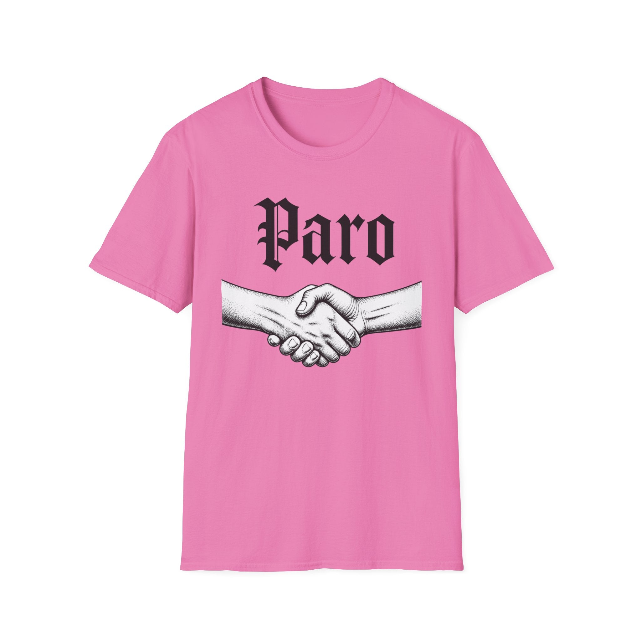 Paro Handshake T-Shirt — Vintage Gothic Script Graphic Tee