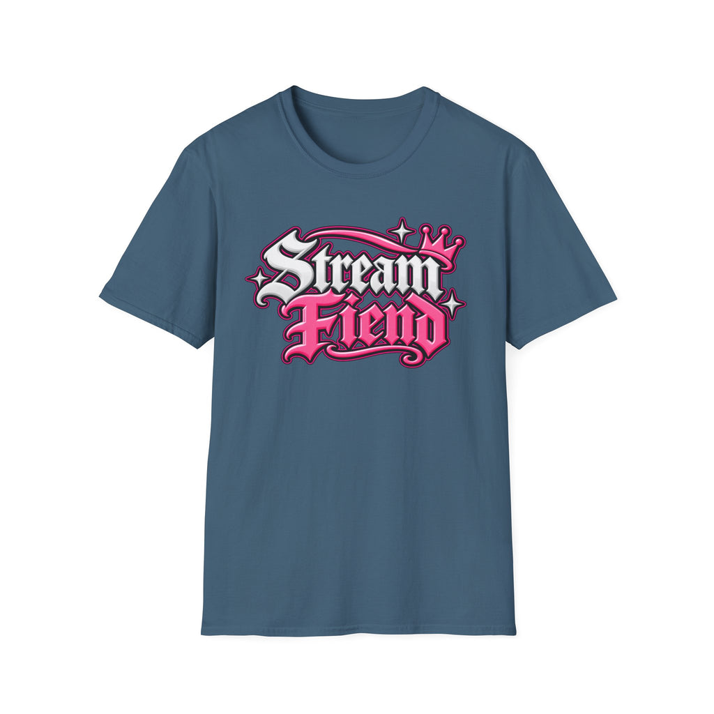 Stream Fiend Graphic Tee — Pink Retro Gamer Streaming Shirt