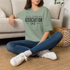 Clip Farming Association T‑Shirt — Vintage Film Reel ‘Est. Online’ Crew Tee