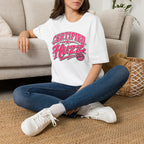 Certified Huzz T-Shirt — Pink Retro Badge Graphic Tee