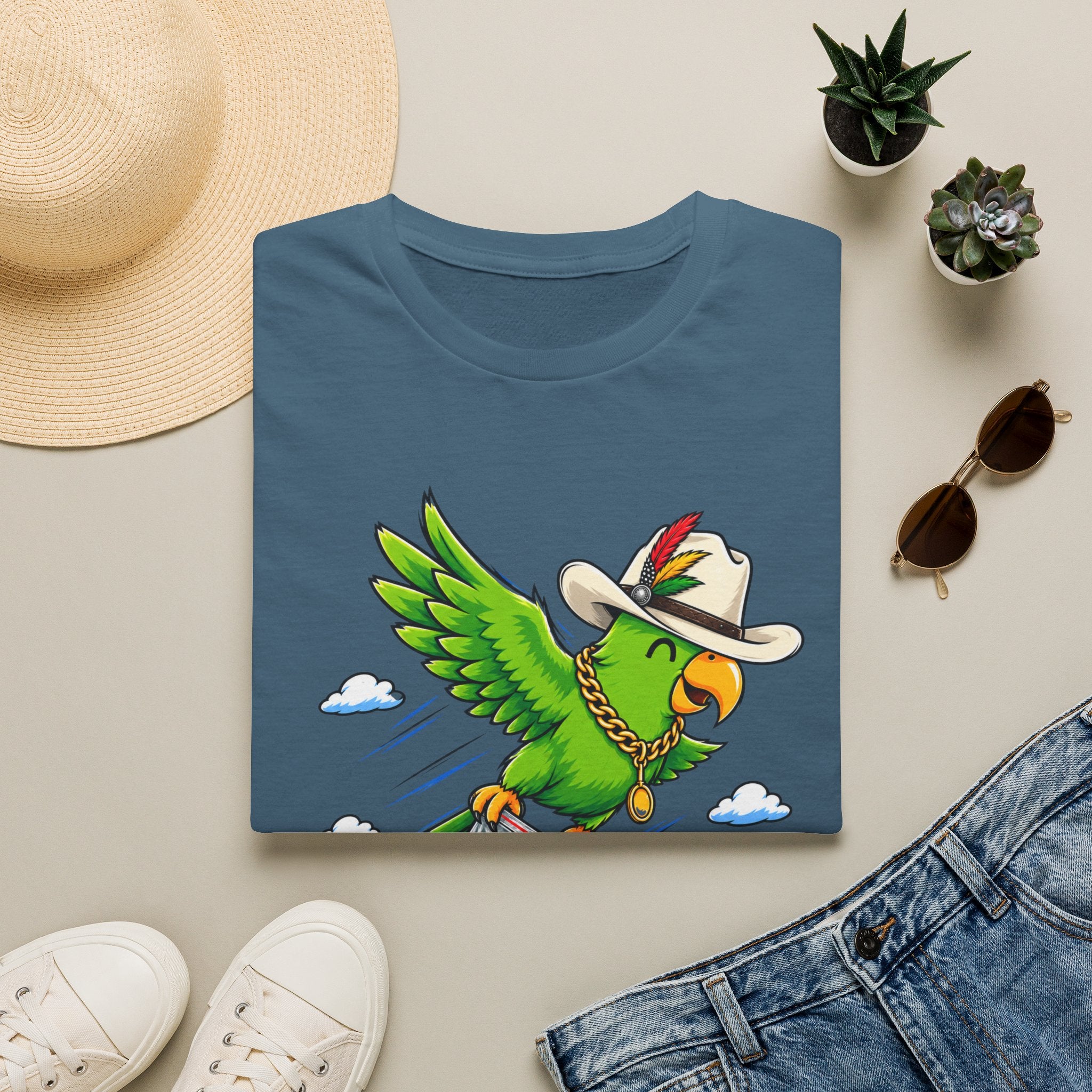 Parrot T-Shirt — 'Perrico Gives You Wiings' Funny Tropical Bird Tee