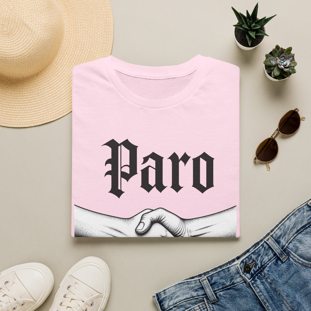 Paro Handshake T-Shirt — Vintage Gothic Script Graphic Tee