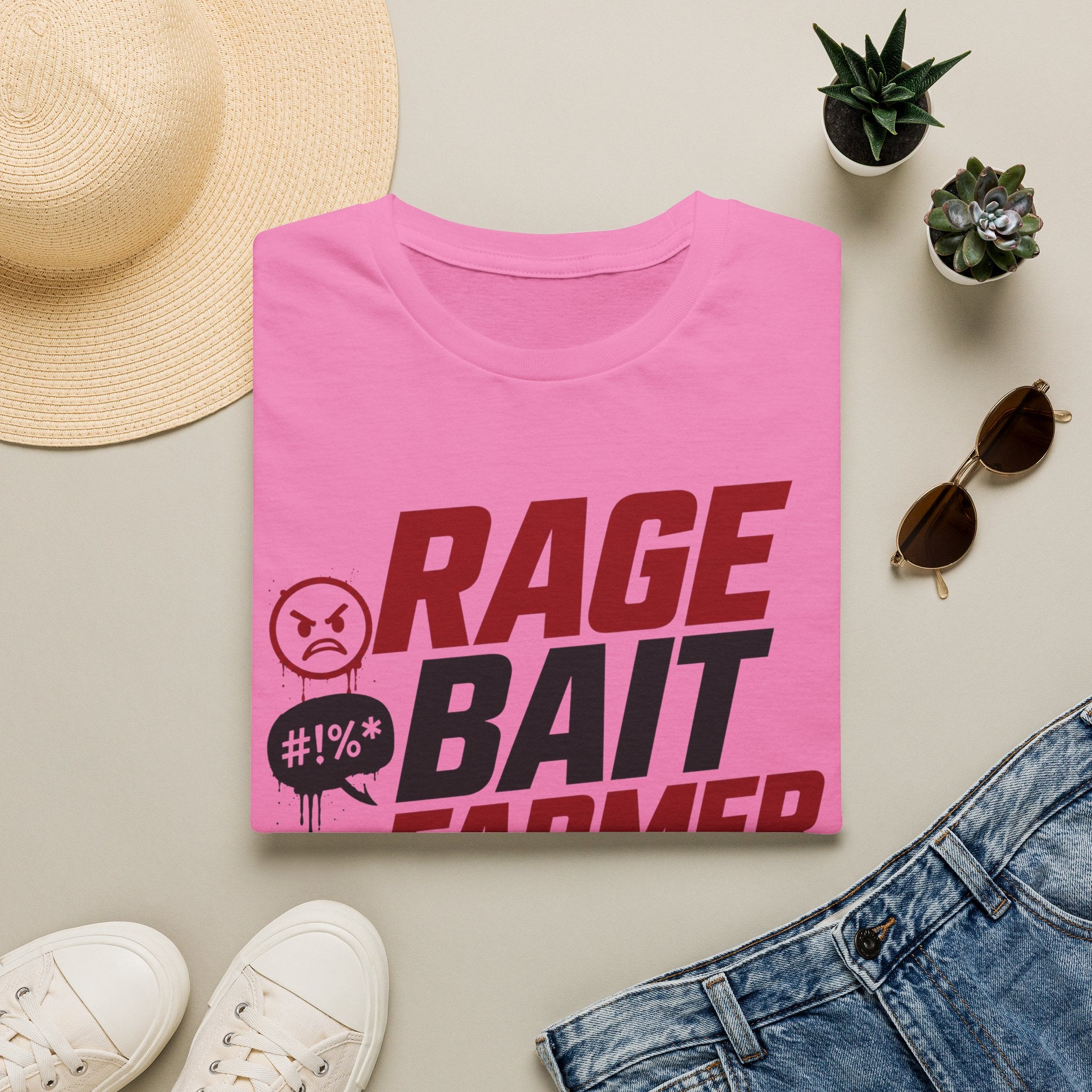 Rage Bait Farmer T-Shirt — Funny Meme Political Humor Tee