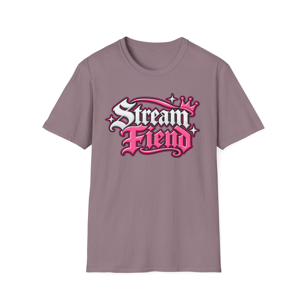 Stream Fiend Graphic Tee — Pink Retro Gamer Streaming Shirt