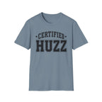 Certified Huzz T‑Shirt — Collegiate Vintage Lettering Tee