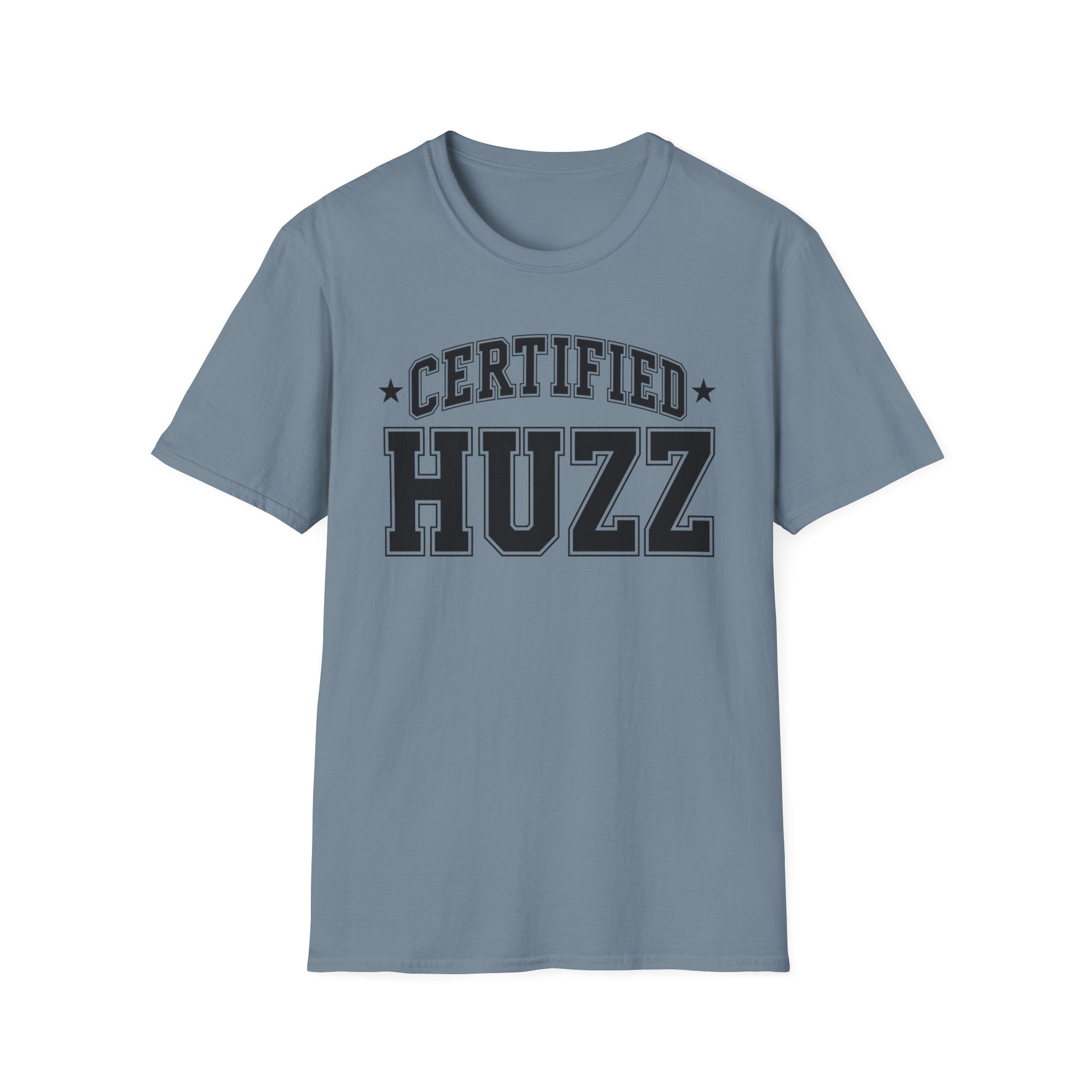 Certified Huzz T‑Shirt — Collegiate Vintage Lettering Tee