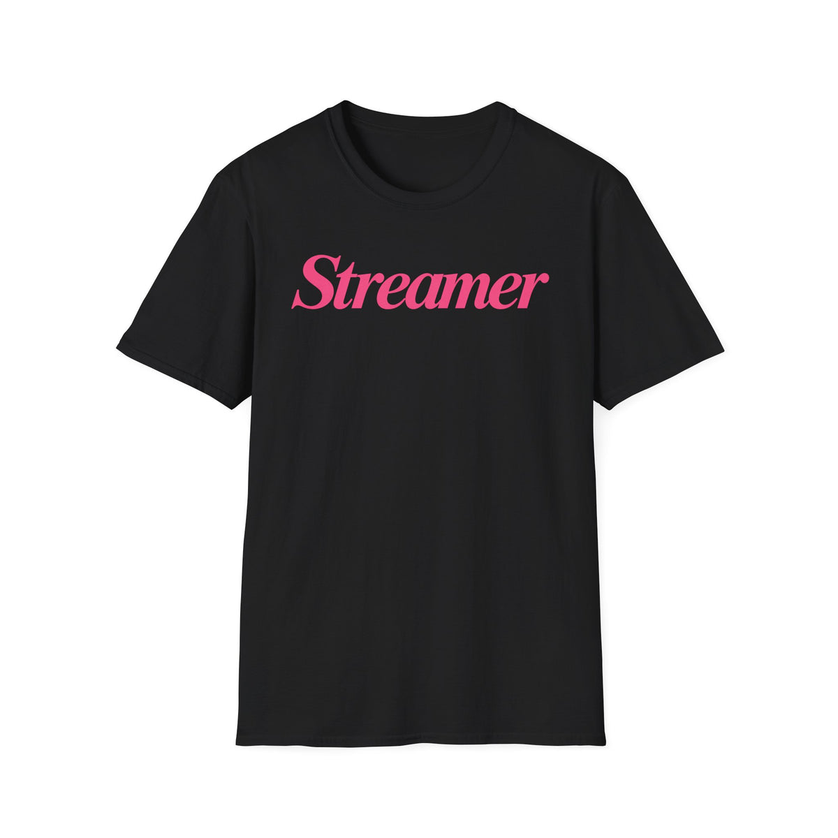 Streamer T‑Shirt — Pink Script Logo