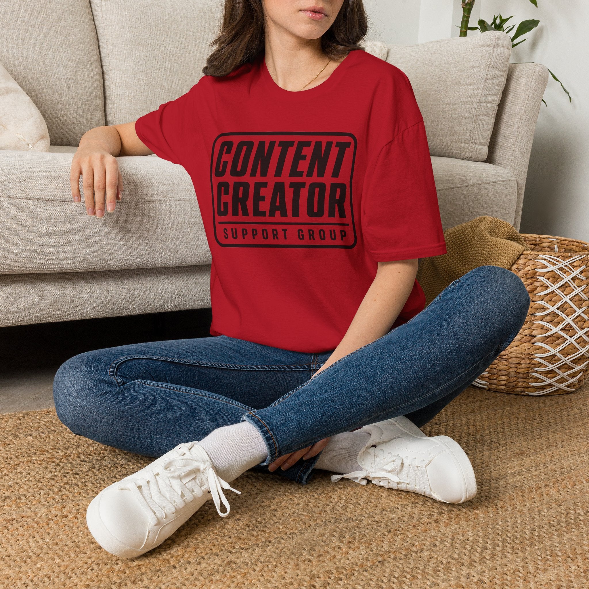 Content Creator Support Group T-Shirt — Bold Typography Tee for Creators
