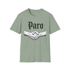 Paro Handshake T-Shirt — Vintage Gothic Script Graphic Tee