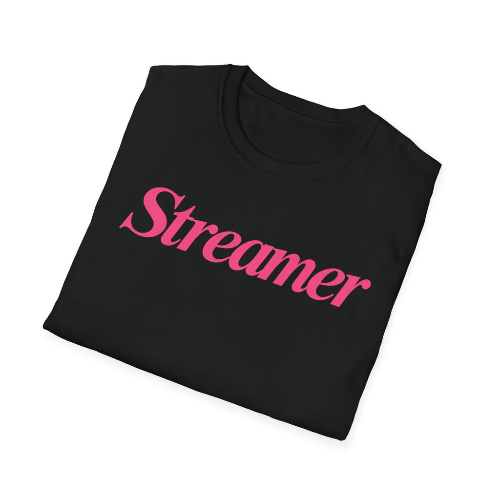 Streamer T‑Shirt — Pink Script Logo