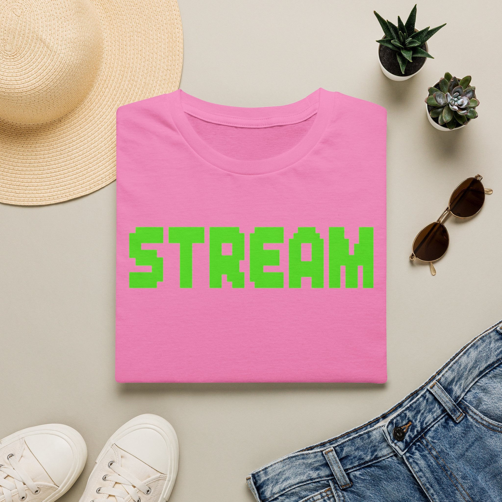 STREAM Graphic T-Shirt — Neon Pixel Gamer Tee