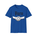 Paro Handshake T-Shirt — Vintage Gothic Script Graphic Tee