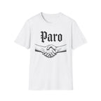 Paro Handshake T-Shirt — Vintage Gothic Script Graphic Tee