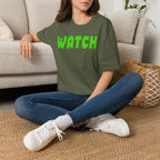 WATCH Graphic T-Shirt — Retro Pixel Green Statement Tee