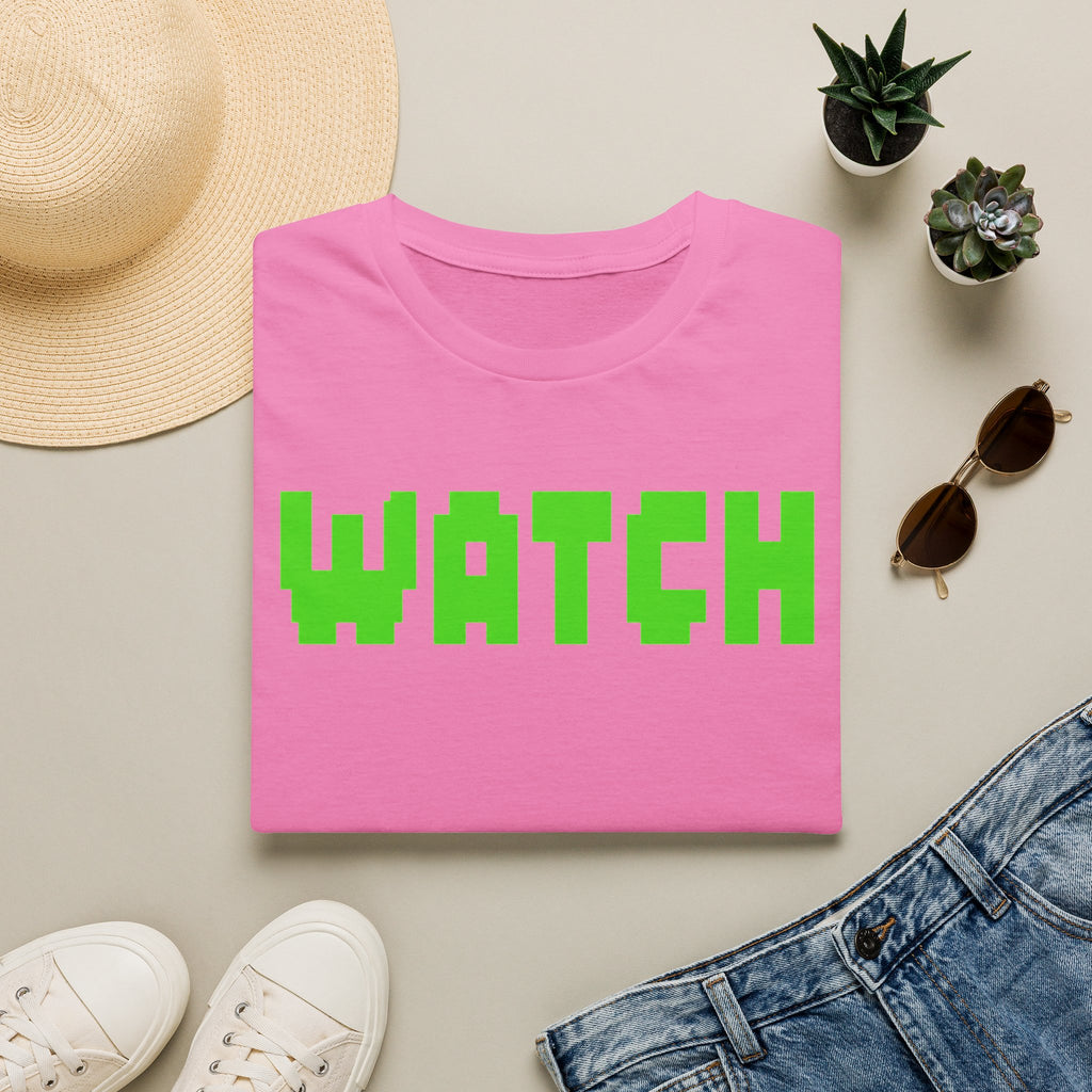 WATCH Graphic T-Shirt — Retro Pixel Green Statement Tee