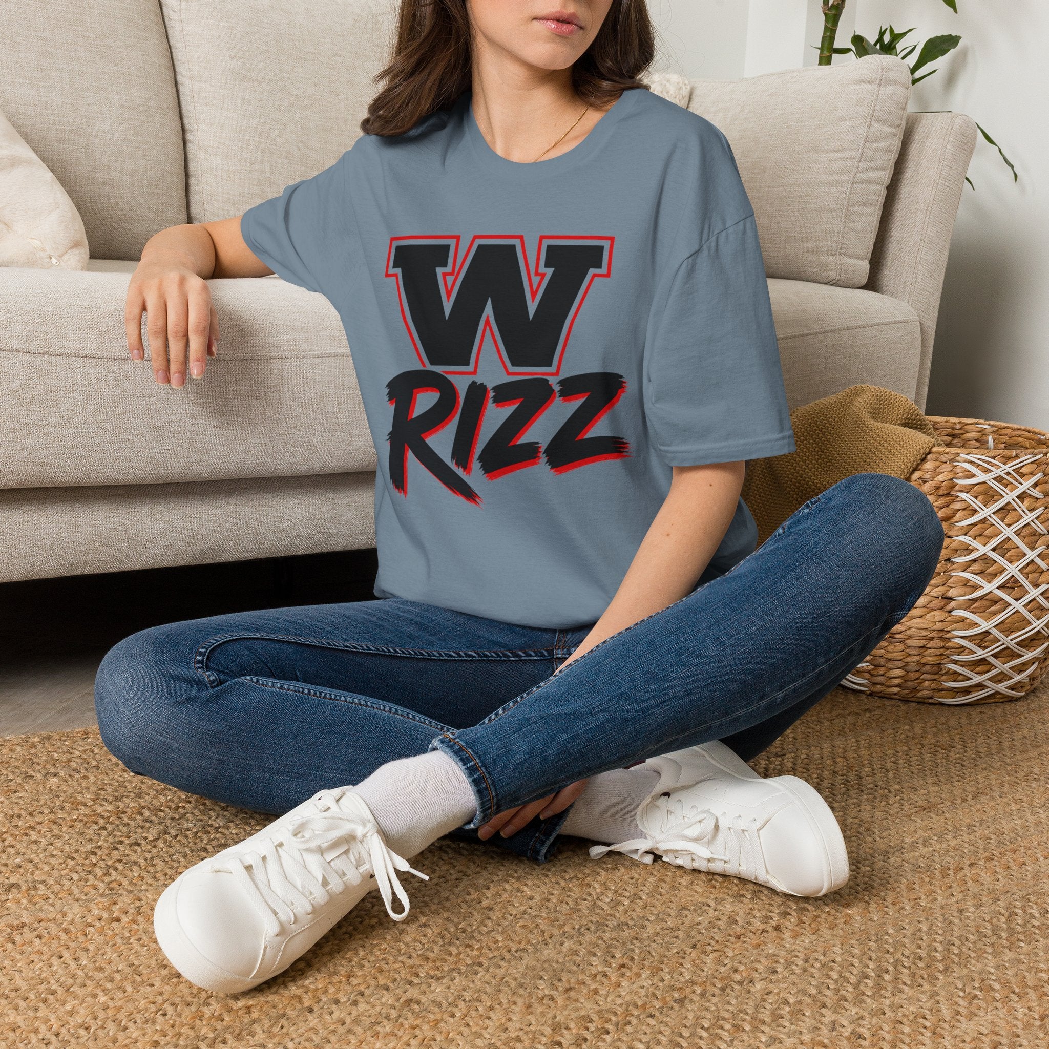 W Rizz Graphic Tee — Bold Varsity Lettering Shirt