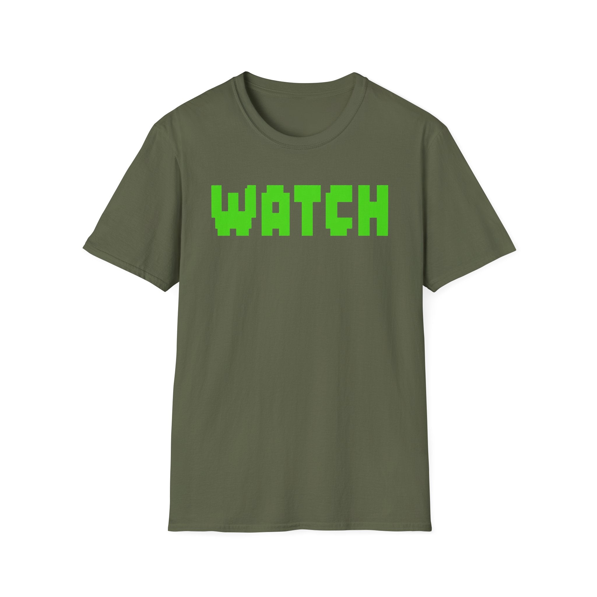 WATCH Graphic T-Shirt — Retro Pixel Green Statement Tee