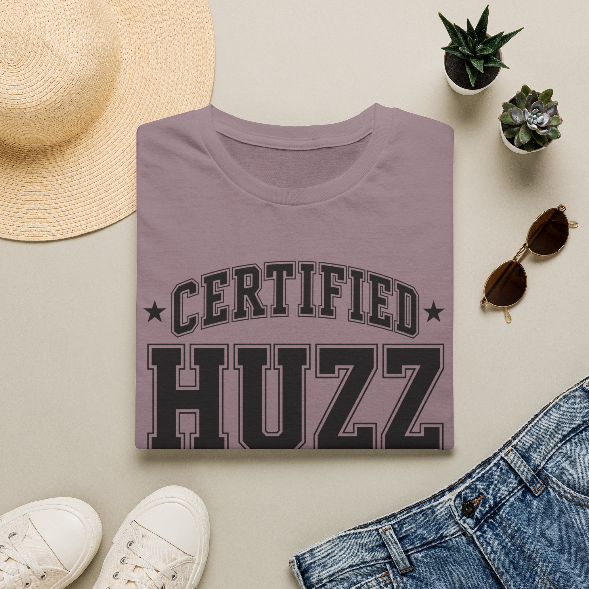 Certified Huzz T‑Shirt — Collegiate Vintage Lettering Tee