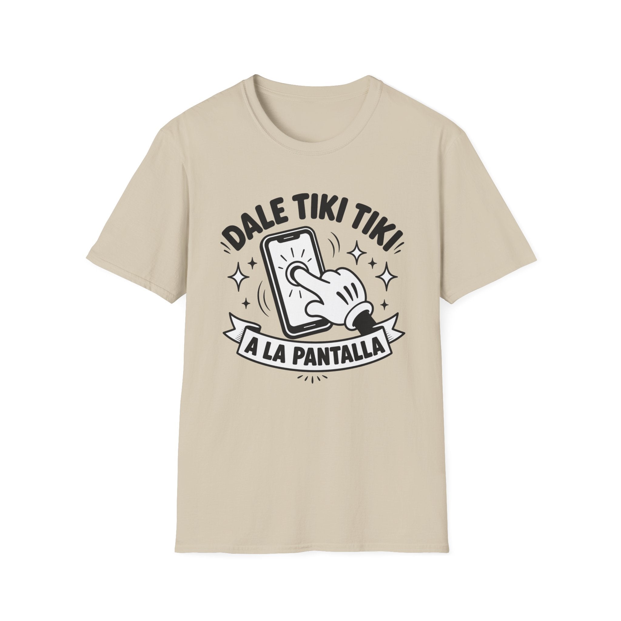 T-Shirt — 'Dale Tiki Tiki! A La Pantalla' Funny Spanish Phone-Press Graphic Tee