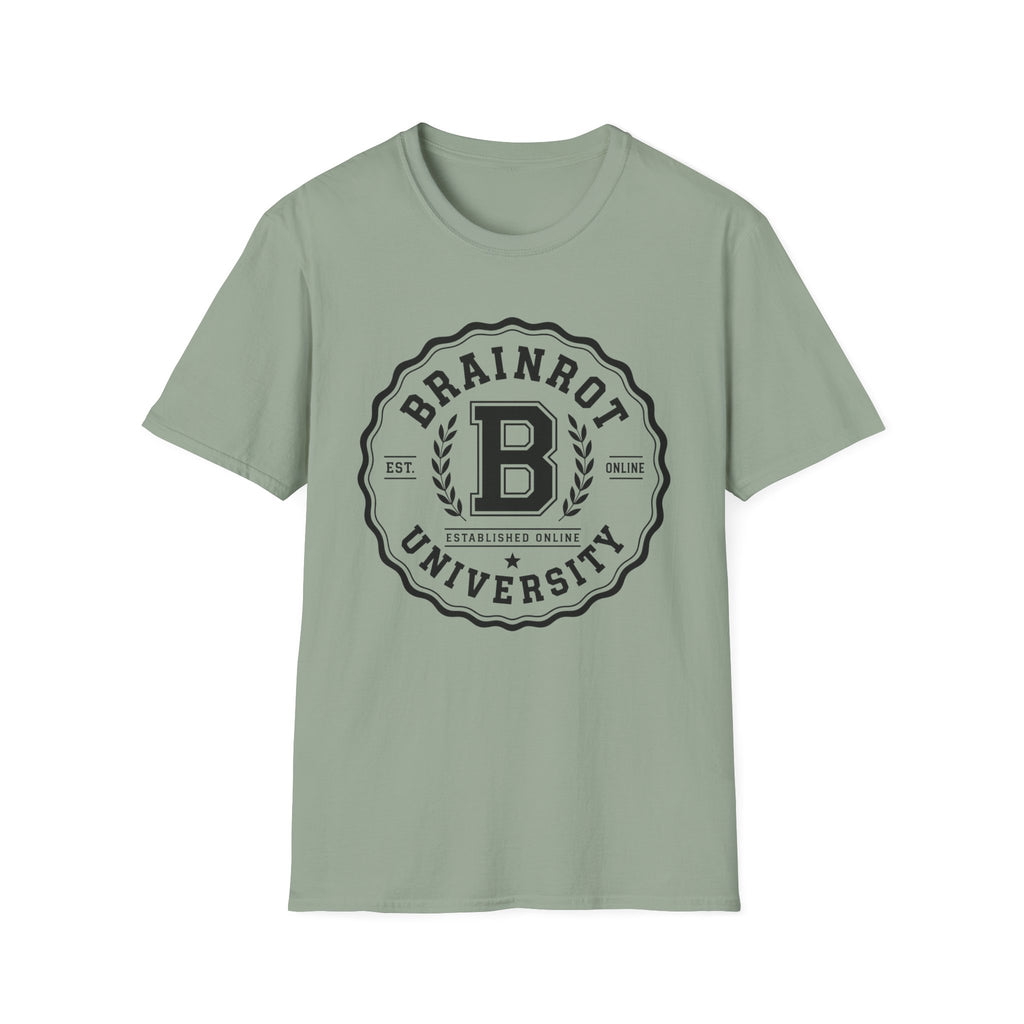 Brainrot University Logo T-Shirt — Vintage Collegiate Graphic Tee