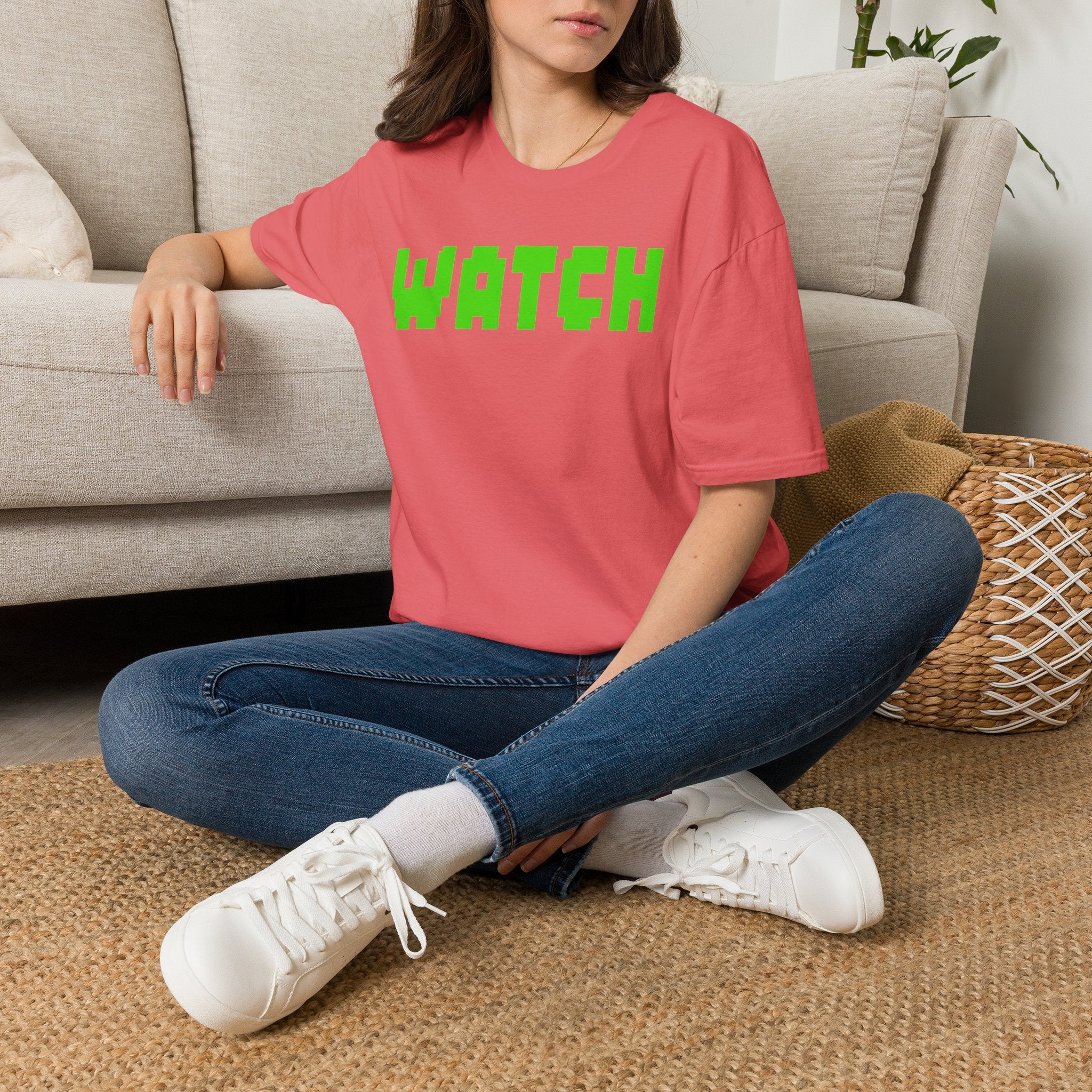 WATCH Graphic T-Shirt — Retro Pixel Green Statement Tee
