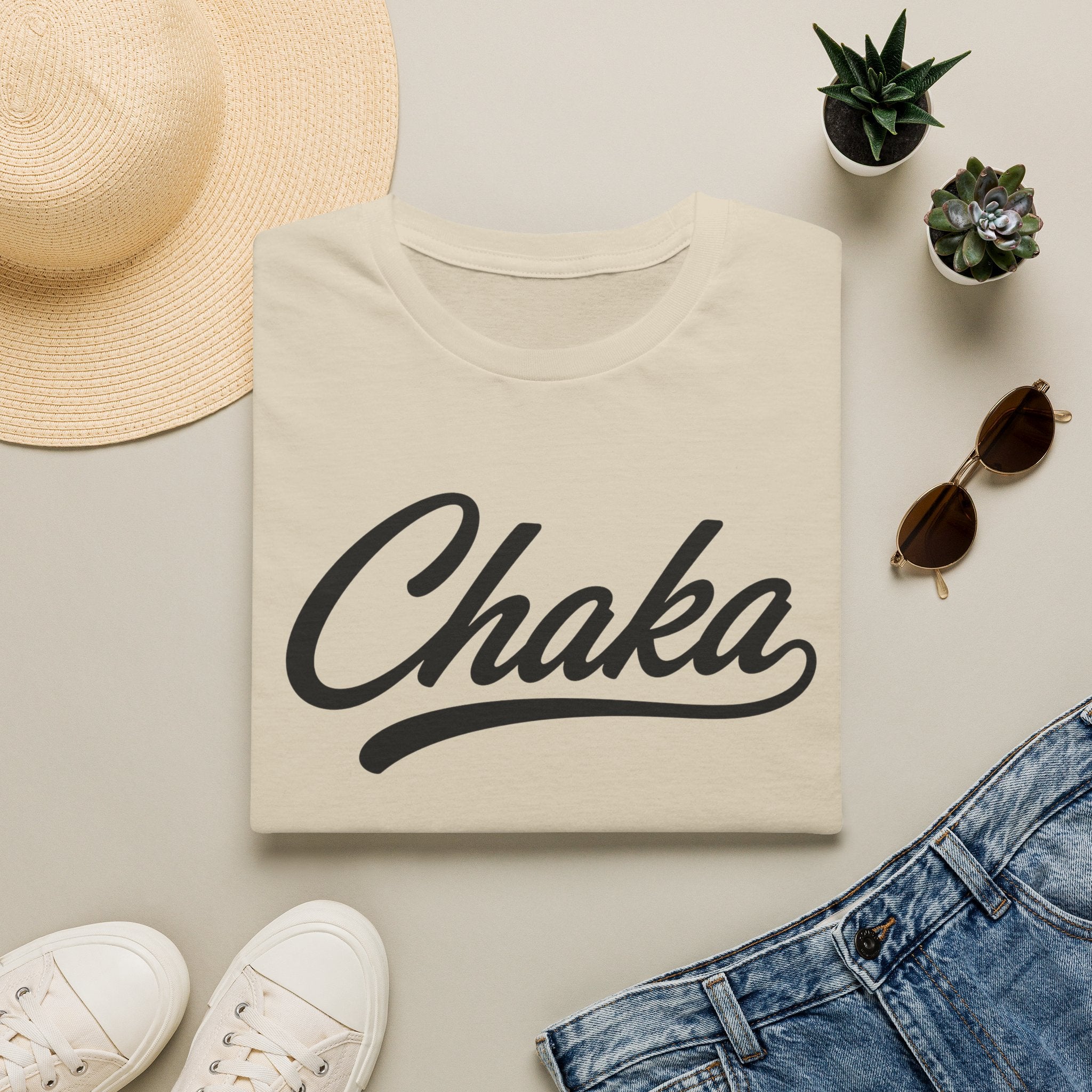 Chaka Script T-Shirt — Retro Cursive Logo Tee