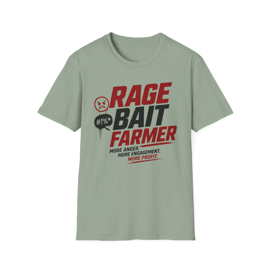Rage Bait Farmer T-Shirt — Funny Meme Political Humor Tee