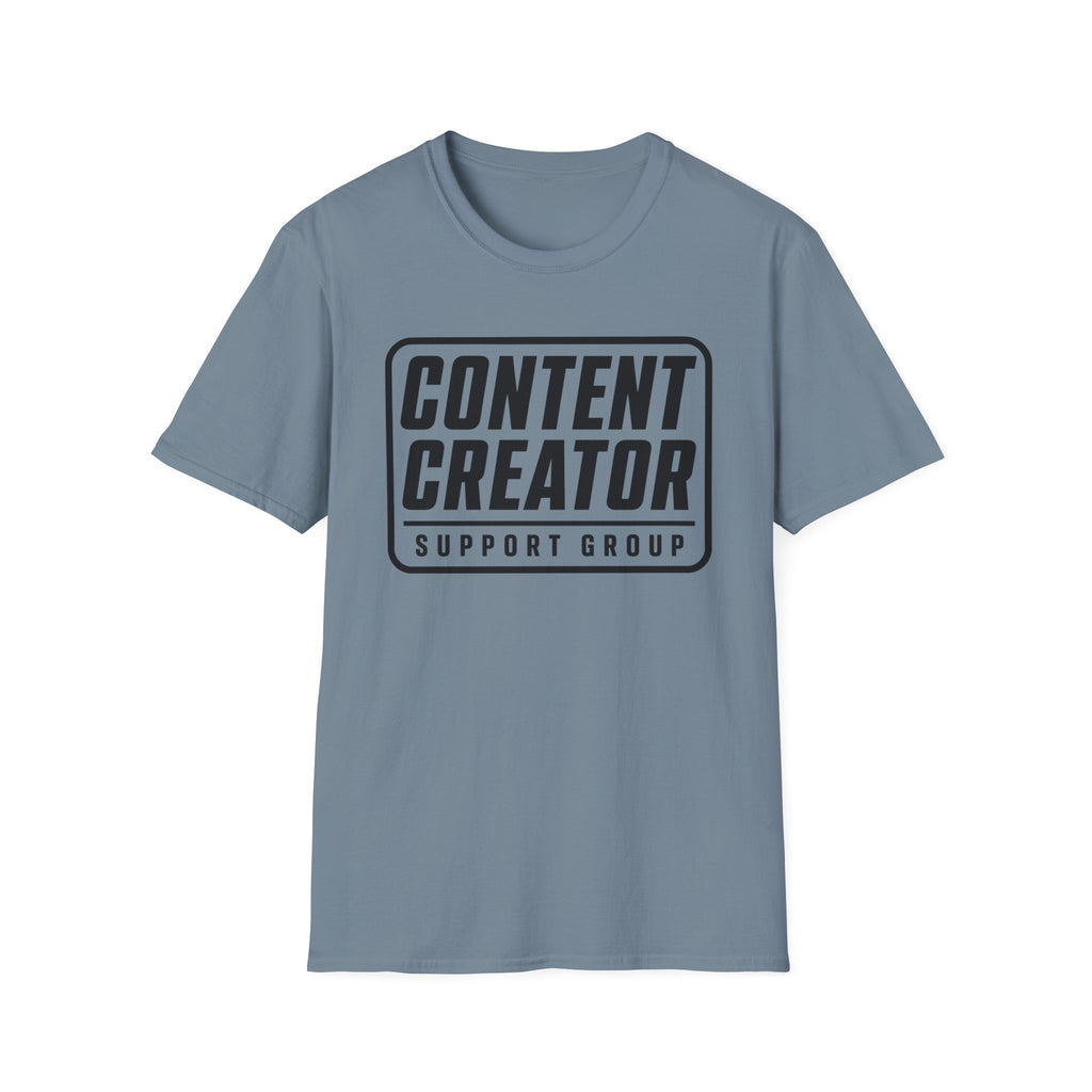 Content Creator Support Group T-Shirt — Bold Typography Tee for Creators
