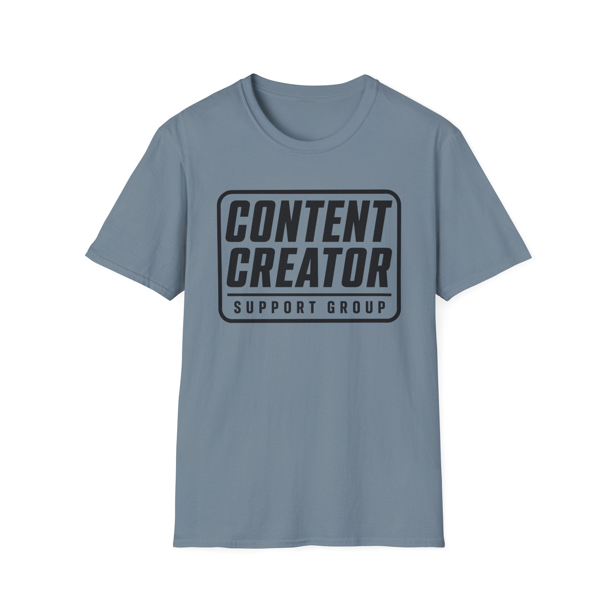 Content Creator Support Group T-Shirt — Bold Typography Tee for Creators