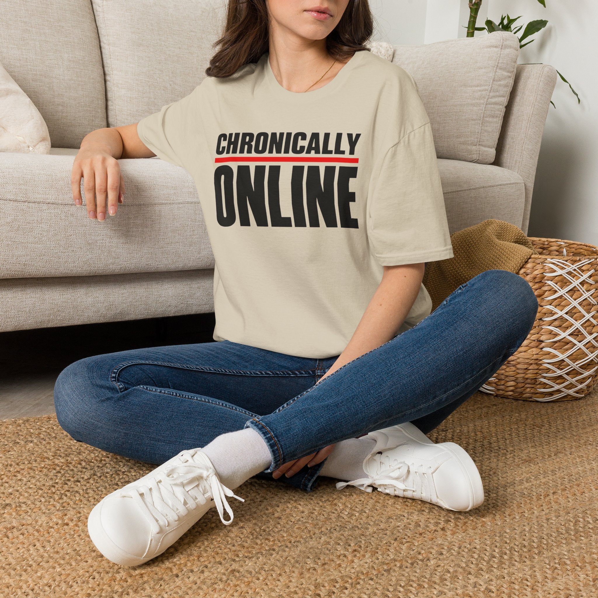 Chronically Online T‑Shirt — Bold Graphic Statement Tee for Social Media Fans