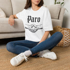 Paro Handshake T-Shirt — Vintage Gothic Script Graphic Tee
