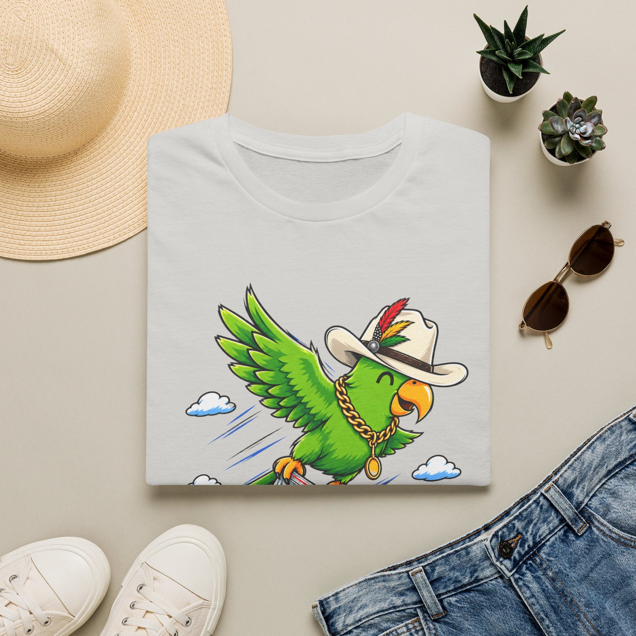 Parrot T-Shirt — 'Perrico Gives You Wiings' Funny Tropical Bird Tee