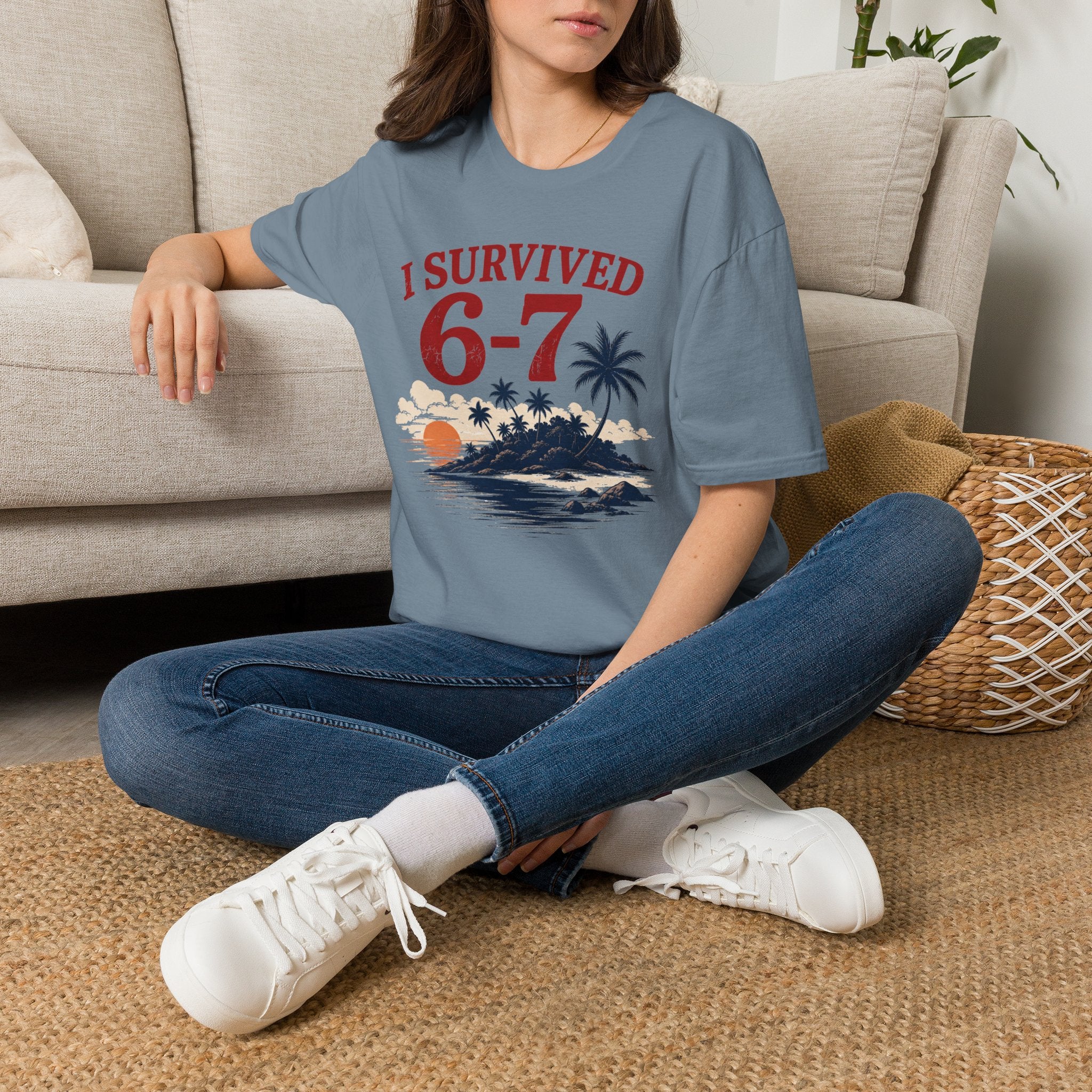 I Survived 6-7 T-Shirt — Retro Island Vacation Survivor Tee