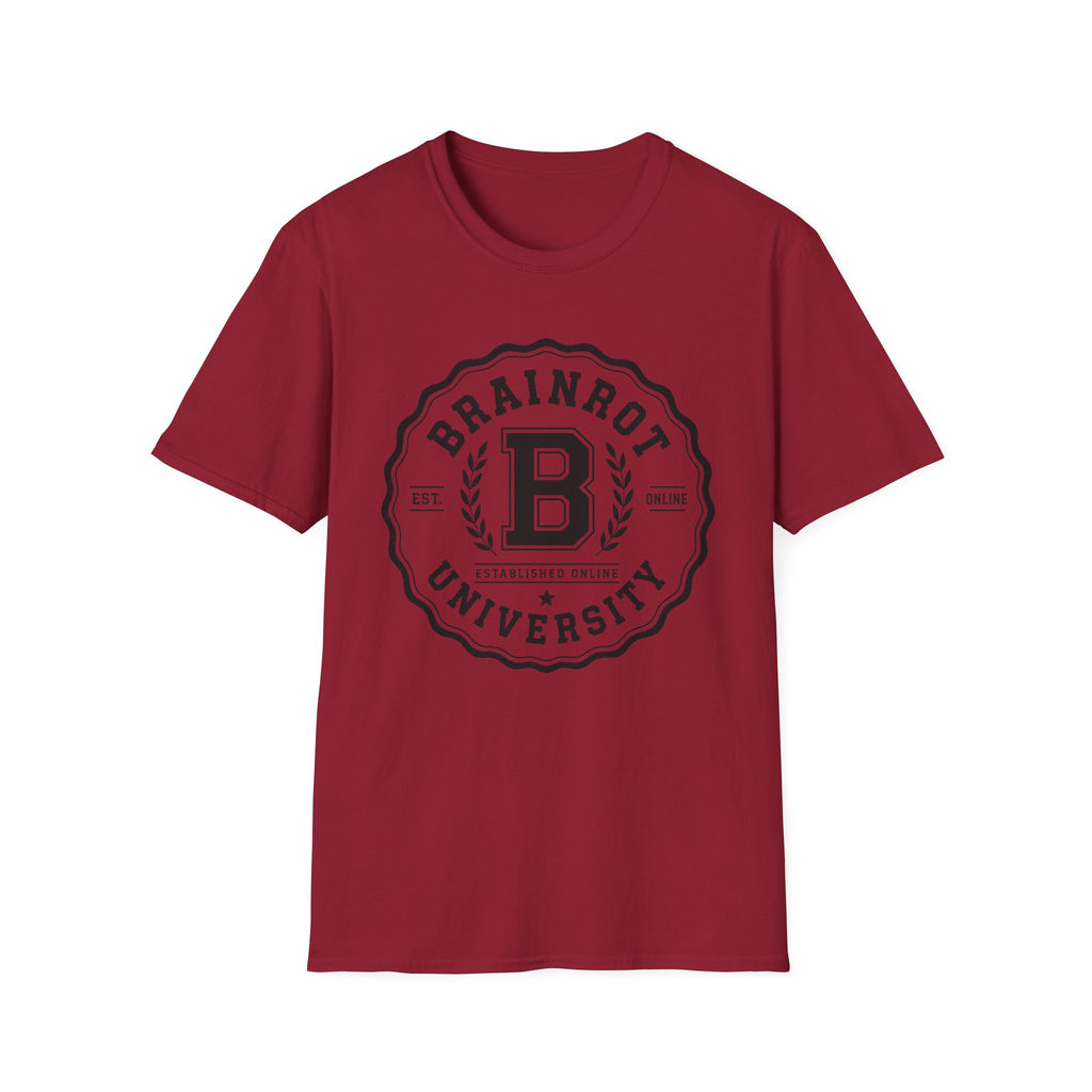 Brainrot University Logo T-Shirt — Vintage Collegiate Graphic Tee