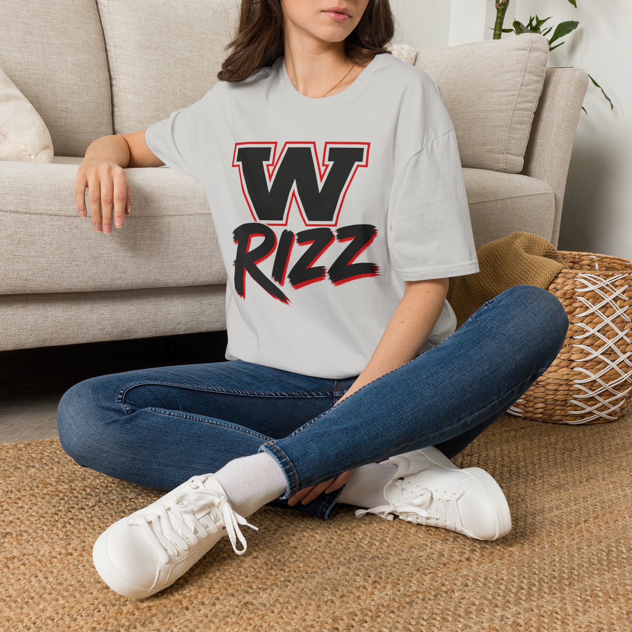 W Rizz Graphic Tee — Bold Varsity Lettering Shirt