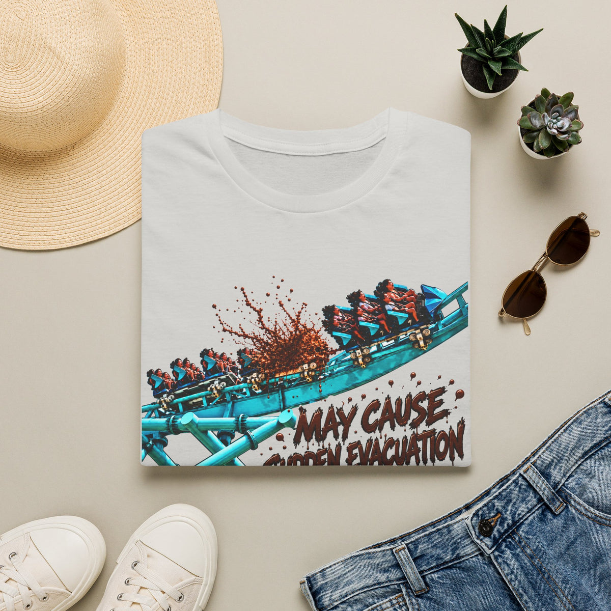 "May Cause Sudden Evacuation" Thrill Ride Tee