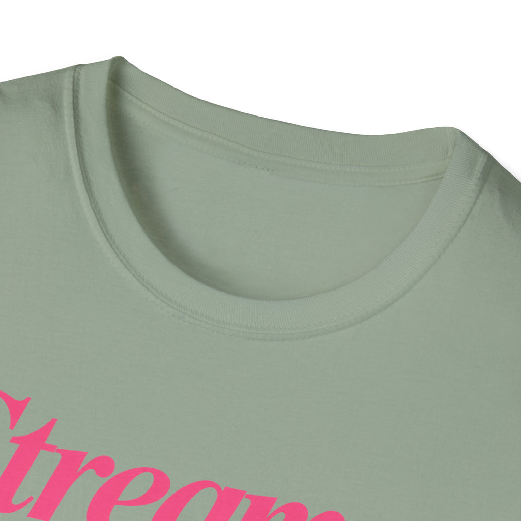 Streamer T‑Shirt — Pink Script Logo