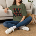 W Rizz Graphic Tee — Bold Varsity Lettering Shirt
