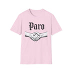 Paro Handshake T-Shirt — Vintage Gothic Script Graphic Tee