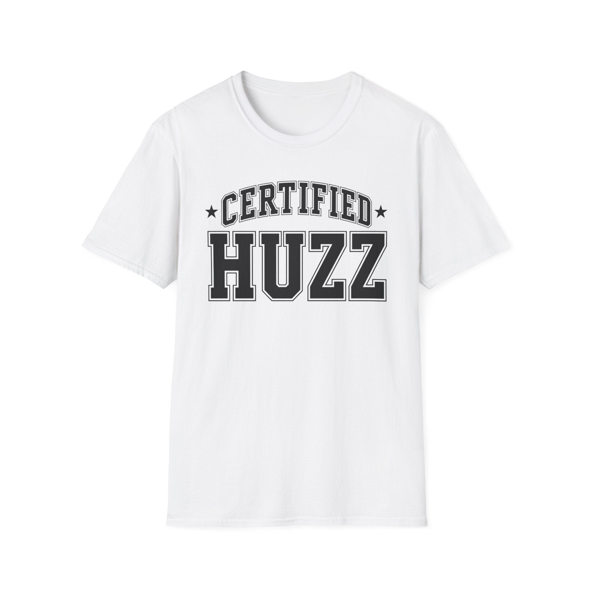 Certified Huzz T‑Shirt — Collegiate Vintage Lettering Tee