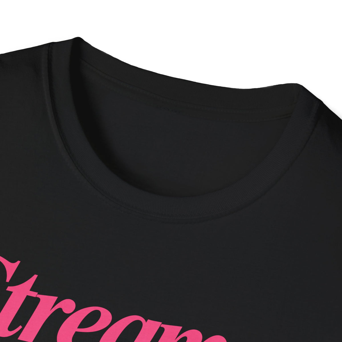 Streamer T‑Shirt — Pink Script Logo