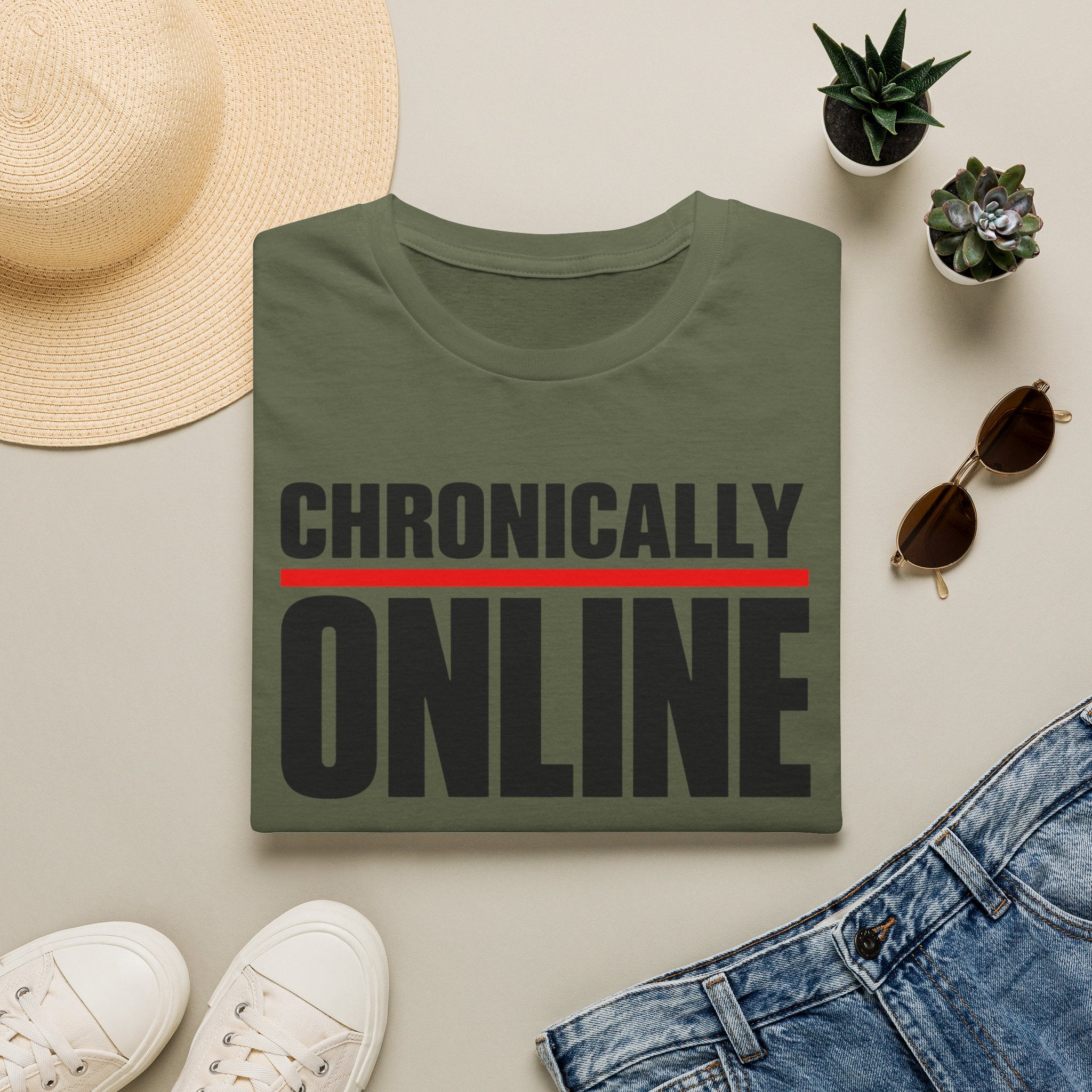 Chronically Online T‑Shirt — Bold Graphic Statement Tee for Social Media Fans