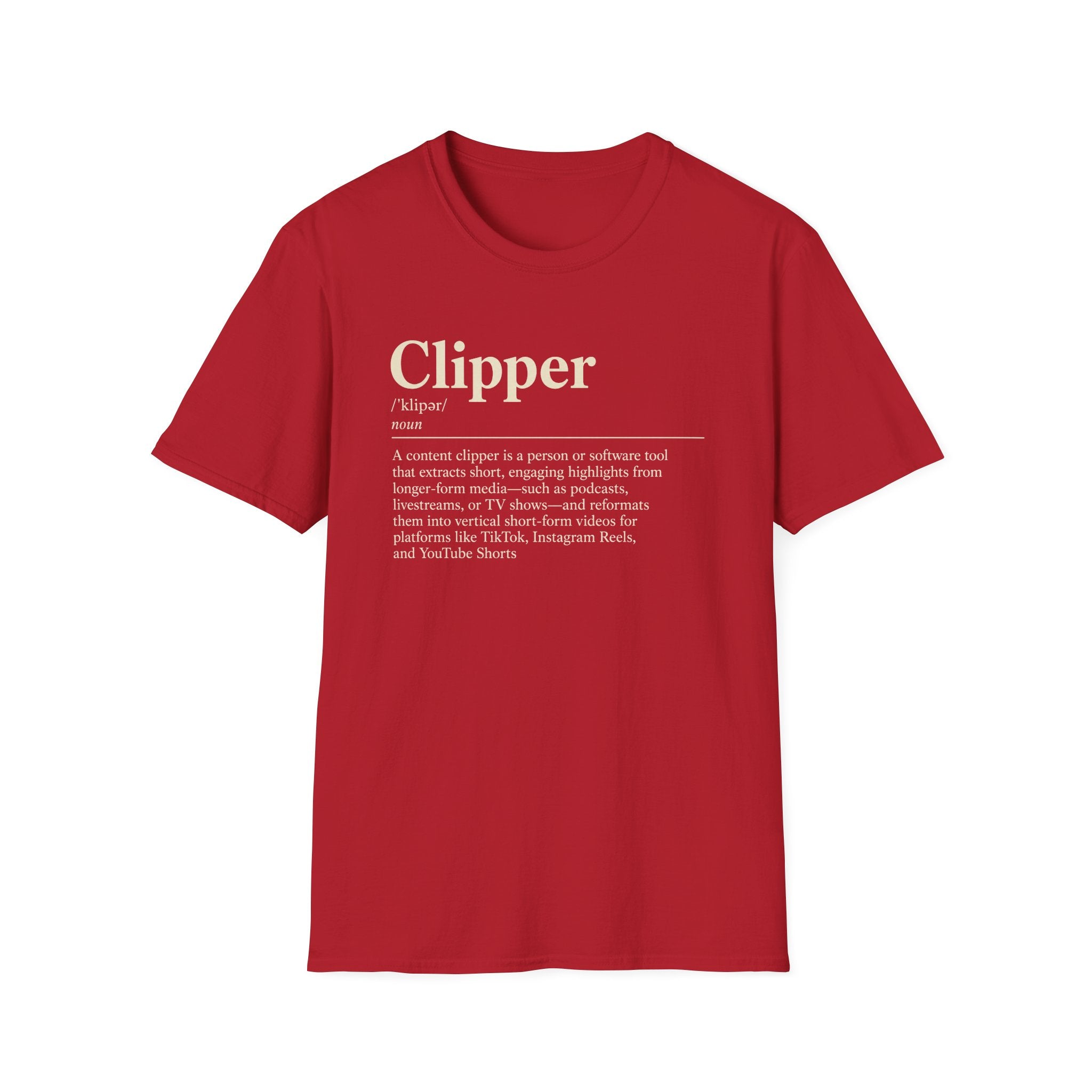 Clipper Definition T-Shirt — Content Creator Dictionary Tee