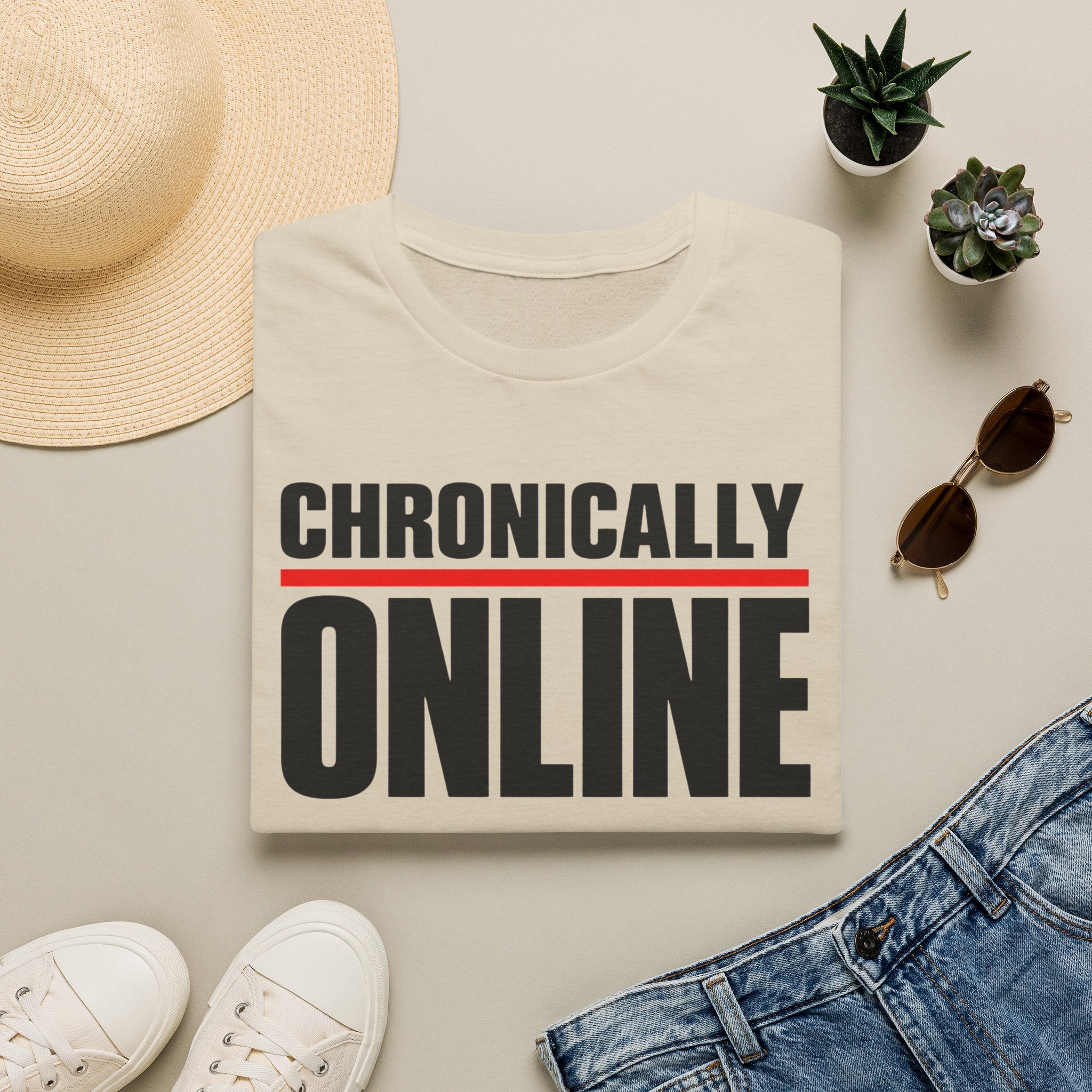Chronically Online T‑Shirt — Bold Graphic Statement Tee for Social Media Fans